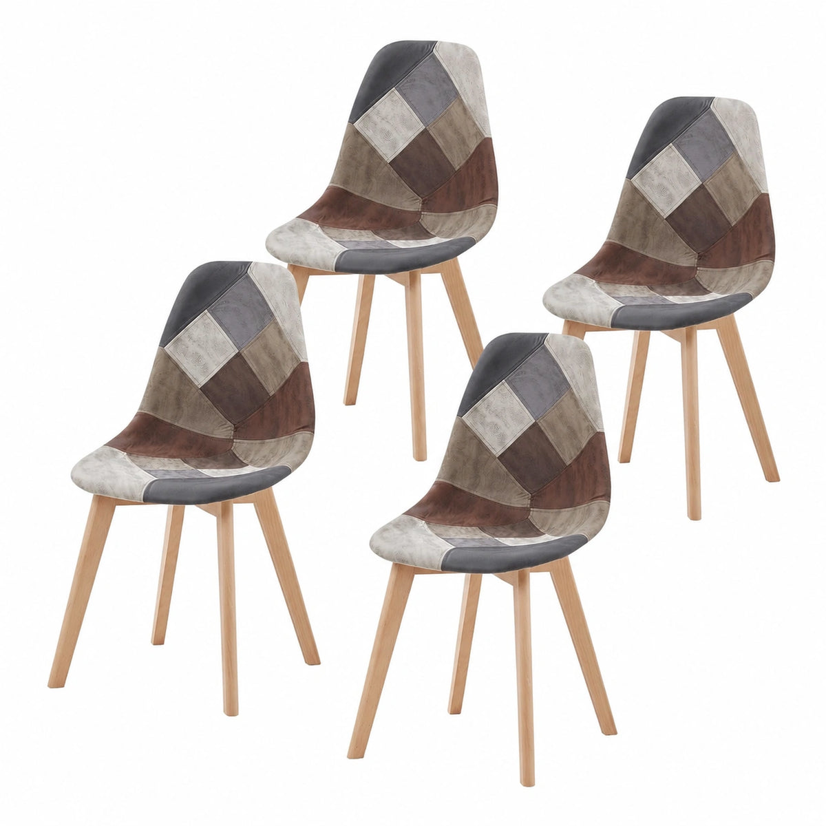 Chaise, rembourré, en cuir, coloris marron, pour la salle à manger ou la cuisine