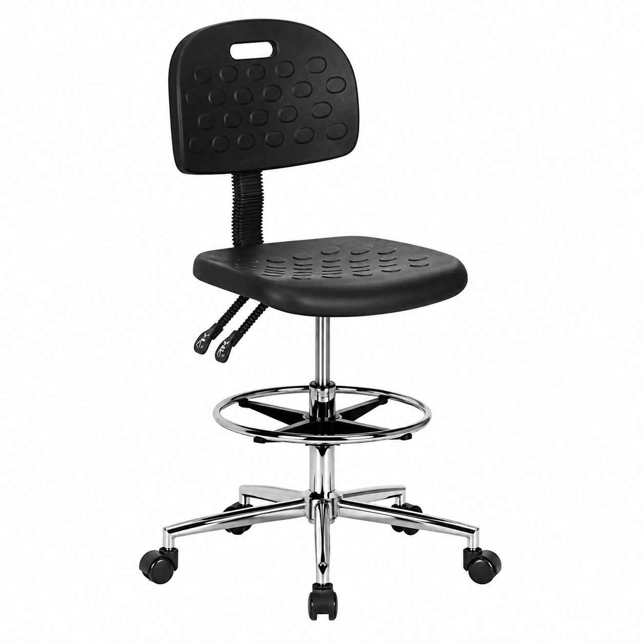 Tabouret, réglable, coloris noir, pour la cuisine ou l’espace repas
