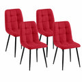 Chaise, rembourré, coloris noir et rouge, pour la salle à manger ou la cuisine