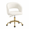 Bureau, pivotant, réglable, en cuir, coloris blanc, pour l’espace de travail