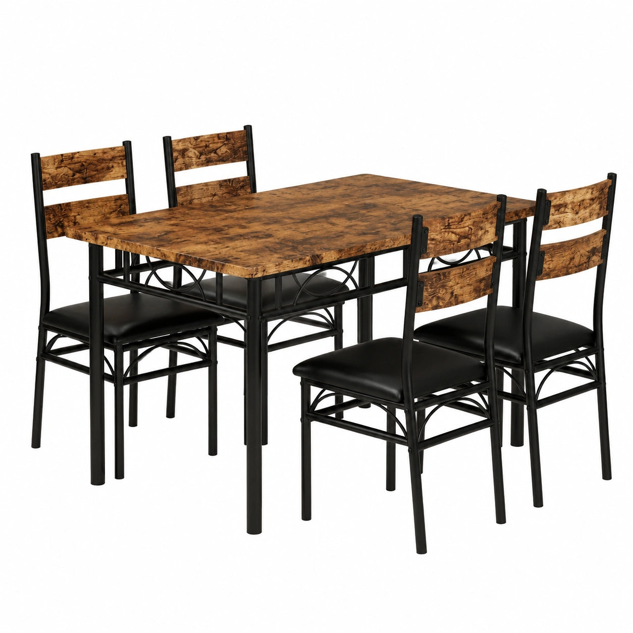 Table à manger, rembourré, en cuir, 2 places, coloris brun, pour la salle à manger