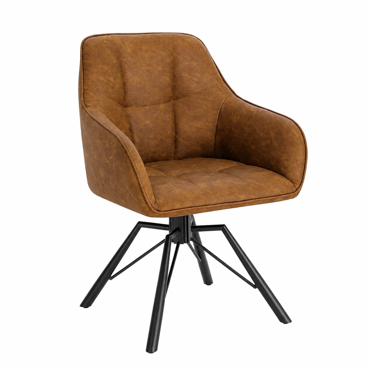 Chaise, en métal et similicuir, pivotant, rembourré, pour la salle à manger ou la cuisine