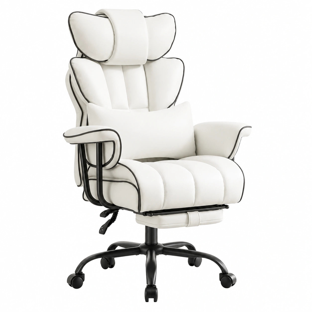 Bureau, en cuir, réglable, coloris blanc, pour l’espace de travail