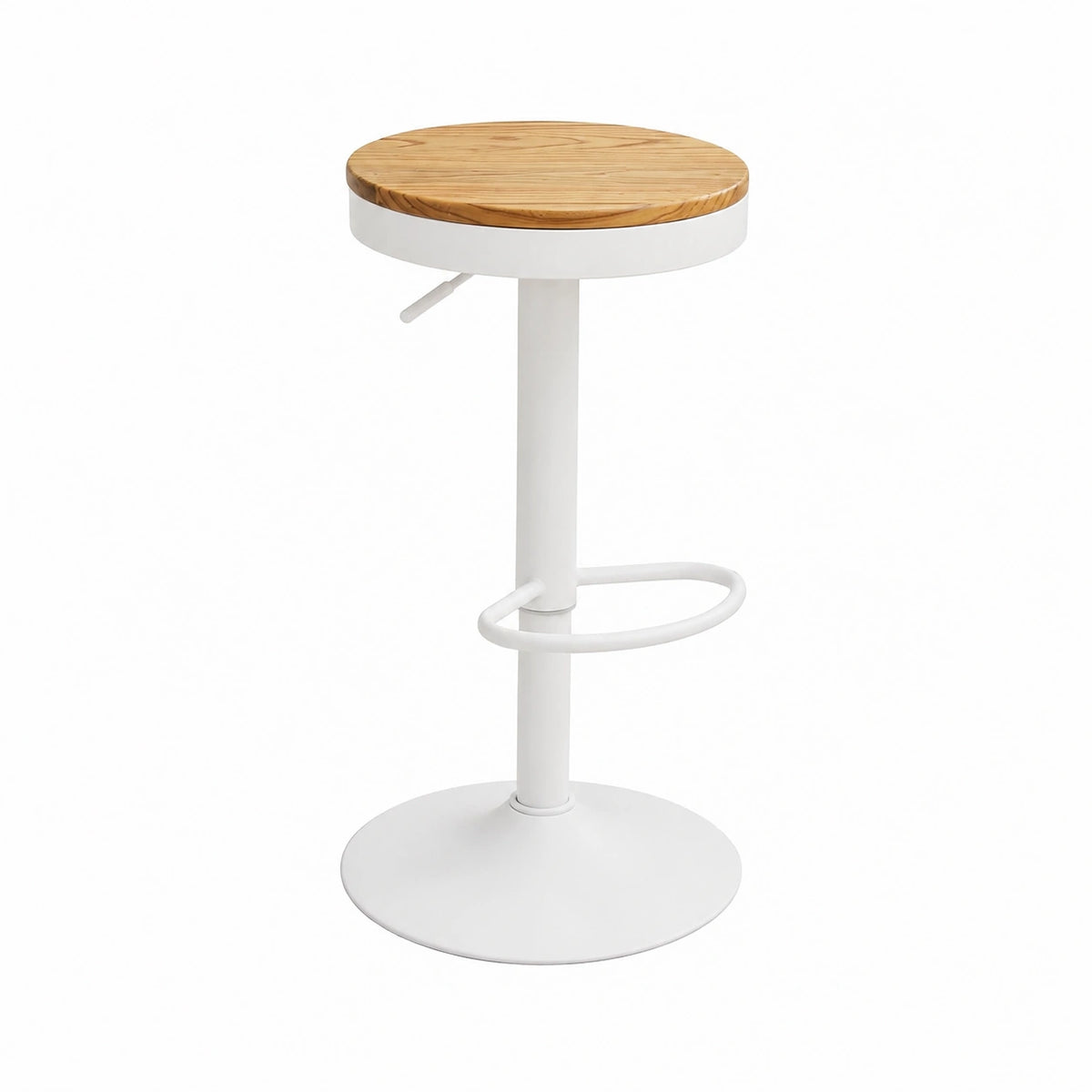 Chaise, en métal, pivotant, réglable, coloris blanc, pour la salle à manger ou la cuisine