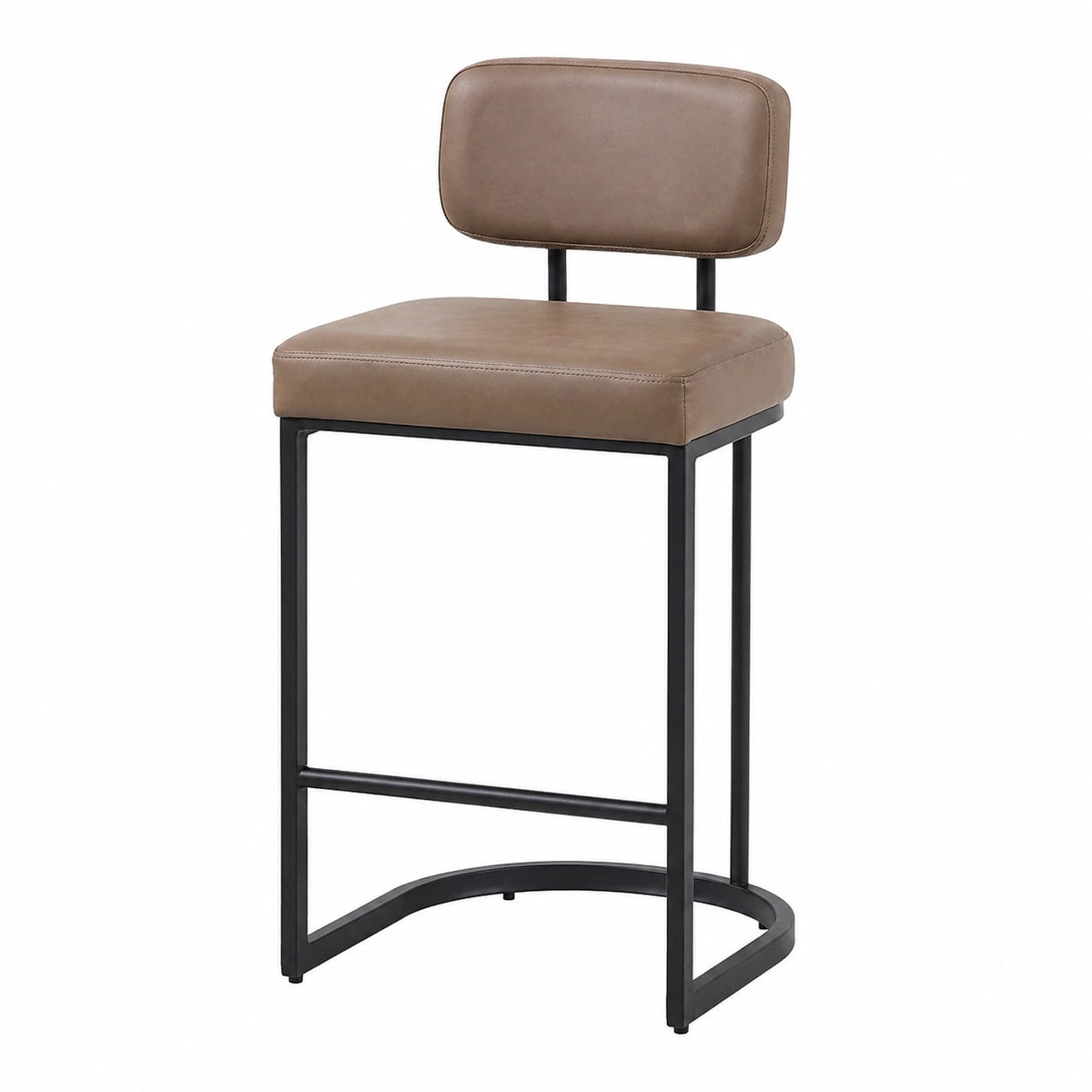 Chaise, en métal et cuir, pour la salle à manger ou la cuisine