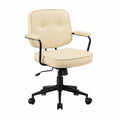 Bureau, pivotant, réglable, en cuir, coloris blanc, pour l’espace de travail