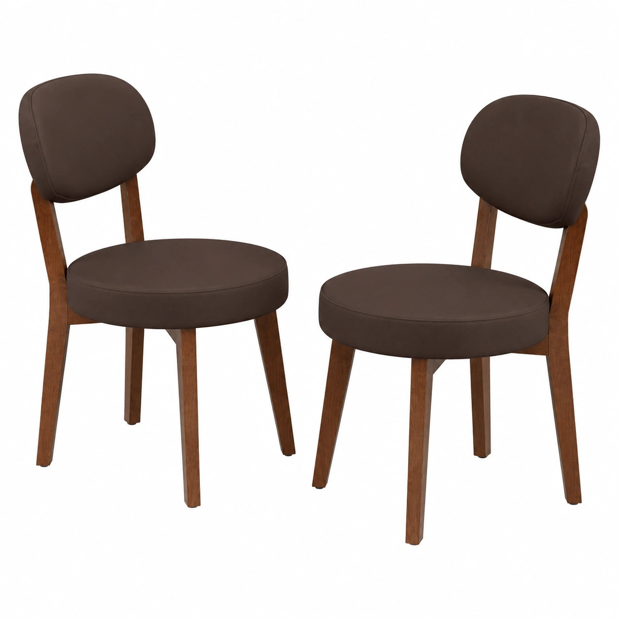 Salon de jardin, rembourré, en bois massif et cuir, coloris marron, pour la terrasse ou le jardin