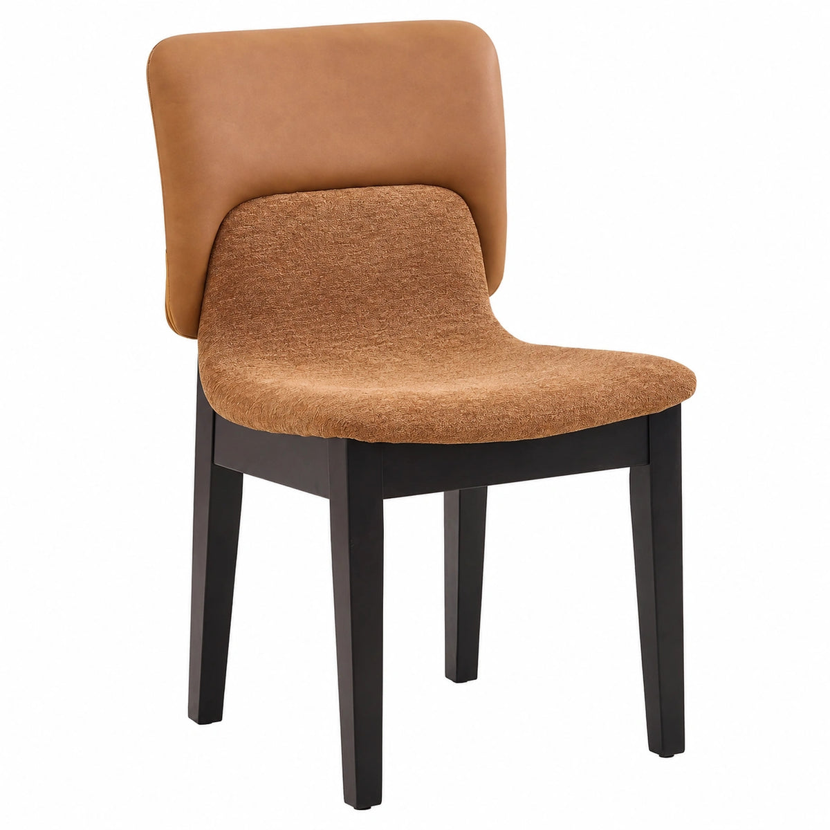 Chaise, rembourré, en métal et cuir, coloris marron, pour la salle à manger ou la cuisine